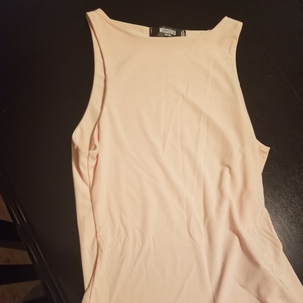 Light cream baby pink Missguided tank top size XS US 0